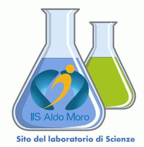 Logo del laboratorio di scienze costituito da due provette